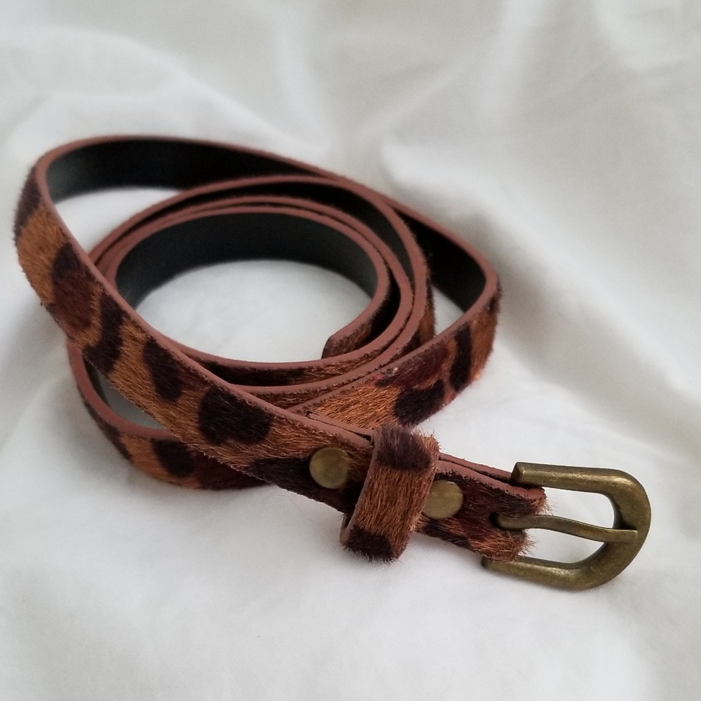 Leopard Skinny Belt